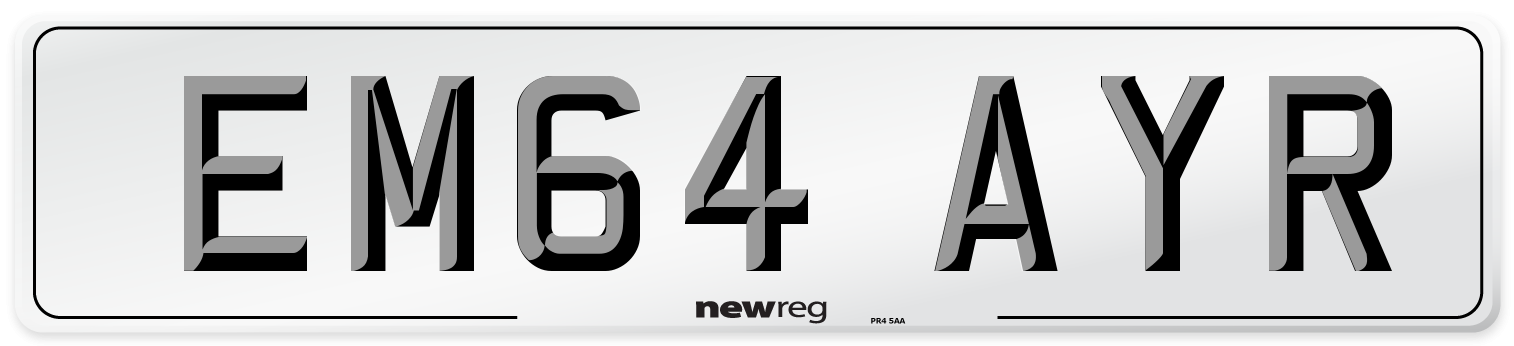 EM64 AYR Number Plate from New Reg
